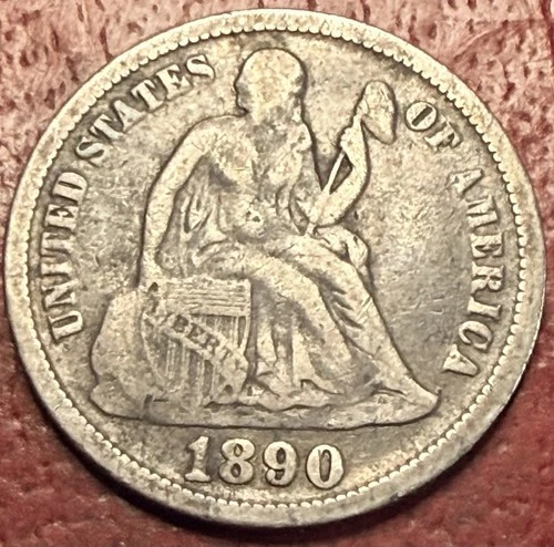 1890 Liberty Seated Dime. Free Shipping