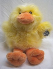 VINTAGE Princess Soft Toys FUZZY YELLOW DUCK 14" Plush STUFFED ANIMAL Toy