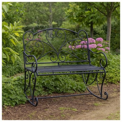 Nostalgische Garten-Schaukelbank aus Metall Gartenbank HTI-Living