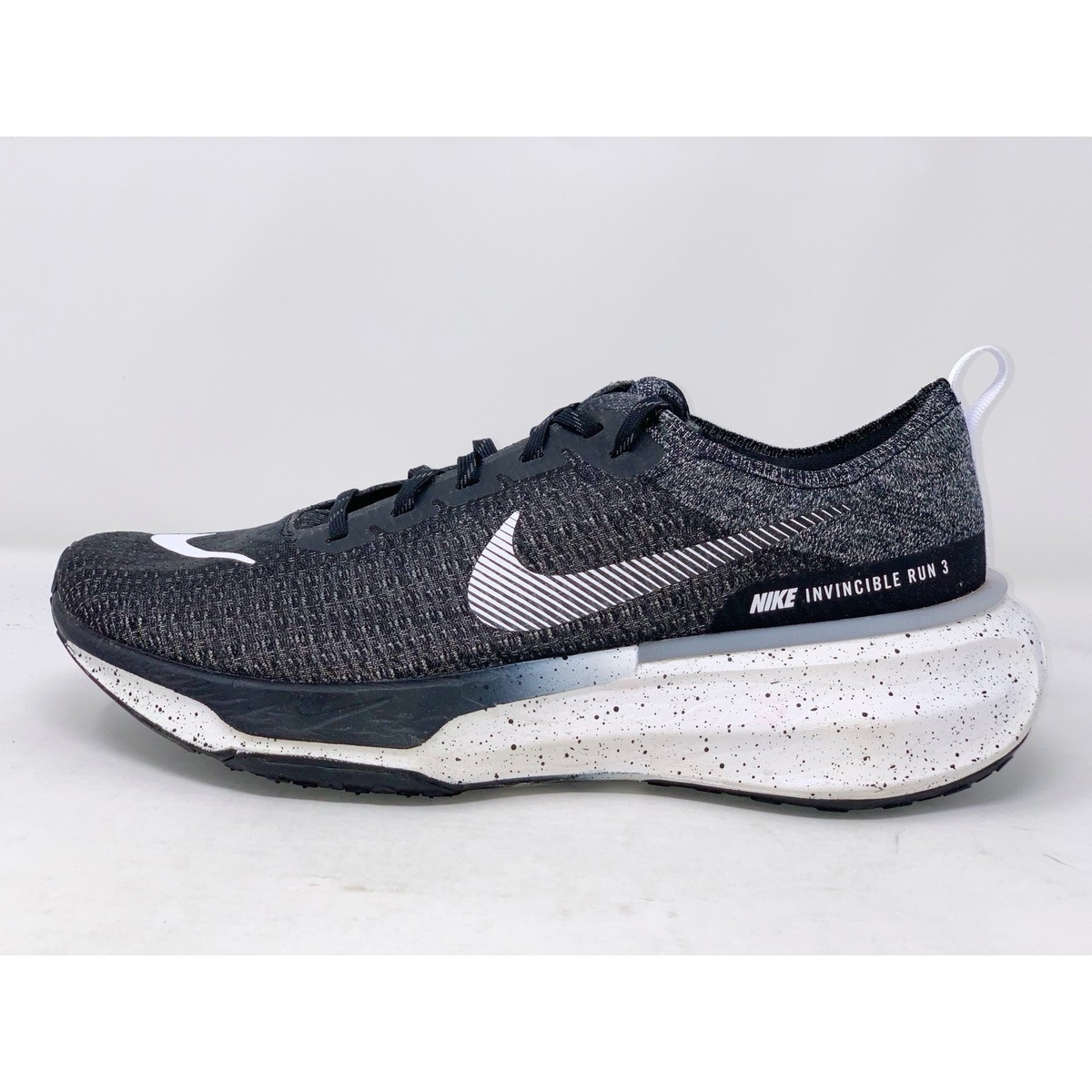 Nike ZoomX Invincible Run Flyknit 3 Oreo Black Sneakers, Size 14