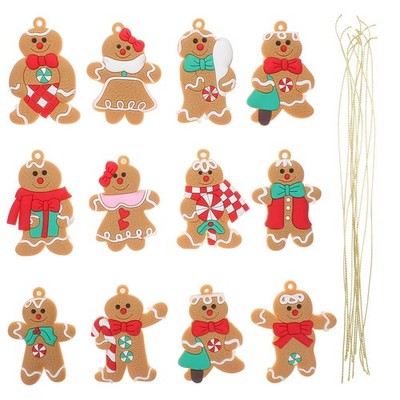  12 Pcs Weihnachtsbaumhängedekoration Lebkuchen -Mann -Dekoration