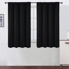 LEMOMO Black Blackout Curtains/42 x 54 42"W x 54"L Pack of 2 ,