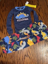 NWT Boys 3T Children  s Place Pizza Dinosaur Snug Fit Long Sleeve Pajamas 2 Piece