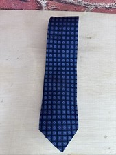 STAFFORD Executive Blue Geometric 100 Silk Men's Necktie 58" x 3"   VGUC  