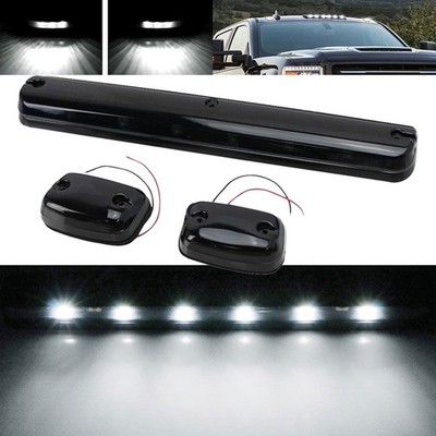 Full Set Cab White Roof Marker LED Lights For 07-21 Chevy GMC 2500HD 3500HD EAC