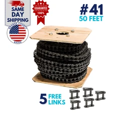 Jeremywell #41 Roller Chain 50 Feet with 5 Connecting Links