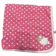Carter's Pink Lamb Dot Blanket Fleece Sheep Receiving Green Blue Circles