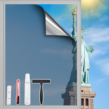 Privacy Window Film With Uv Blocking Mirror Effect 17.5 Inch X 78.7 Inch Silver Privacy Window Film With Uv Blocking Mirror Effect 17.5 Inch X 78.7 Inch Silver