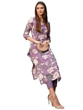GoSriKi Women Rayon Blend Floral Kurta with Pant