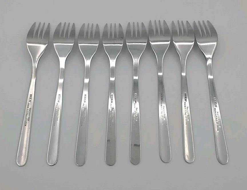Conjunto de 8 garfos para salada de aço inoxidável Ikea FORNUFT - Imagem 4 de 4