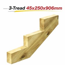 3-Tread Decking Stair Stringer 45x250x906mm - Kiln Dried Timber Garden Steps