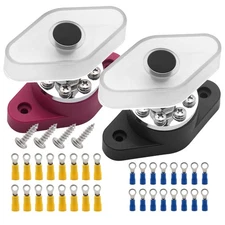 M8 (5/16") Power Distribution Block Bus Bar 12V with 8 x M4 (#8) Screws, HD 2...