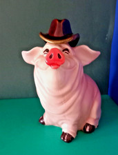 EMPTY CERAMIC BOTTLE PIGGY FIGURINE ALCOHOL LIQUER WITH STOPPER 350ml UKRAINE