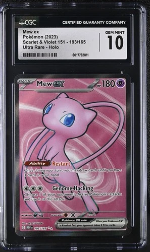 CGC 10 GEM MINT Mew EX 193/165 Scarlet & Violet 151 ULTRA RARE Full Art Pokemon
