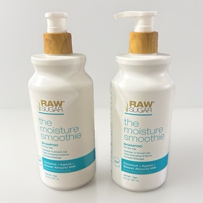 (2) Raw Sugar Shampoo The Moisture Smoothie Coconut Agave Sweet Almond Milk 30oz