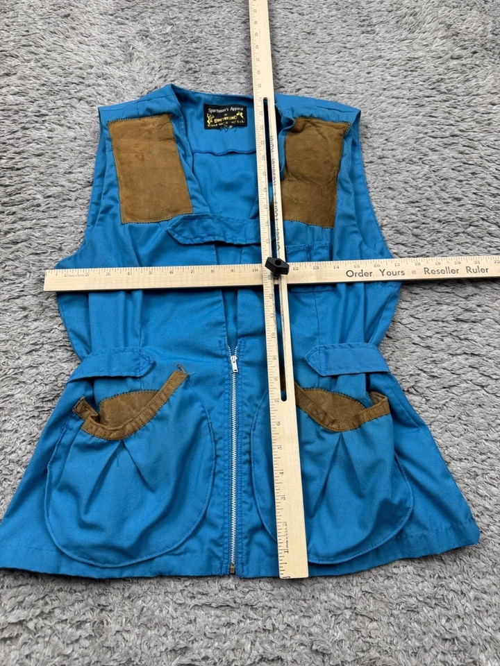 Vtg Browning Hunting Vest Women Medium Suede Patch Game Shooting Made In USA 70s - Image 4 of 4