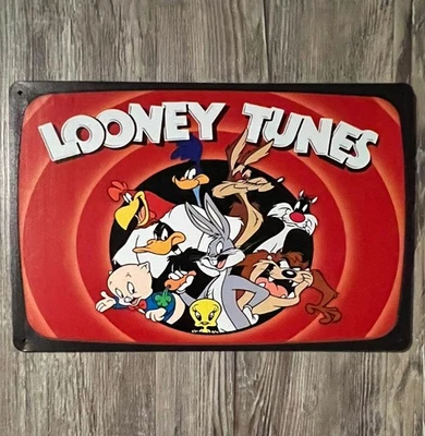 FAME IN FOCUS Looney Tunes Cartoon Characters 8 x 12 Vintage Novelty Metal Sign New
