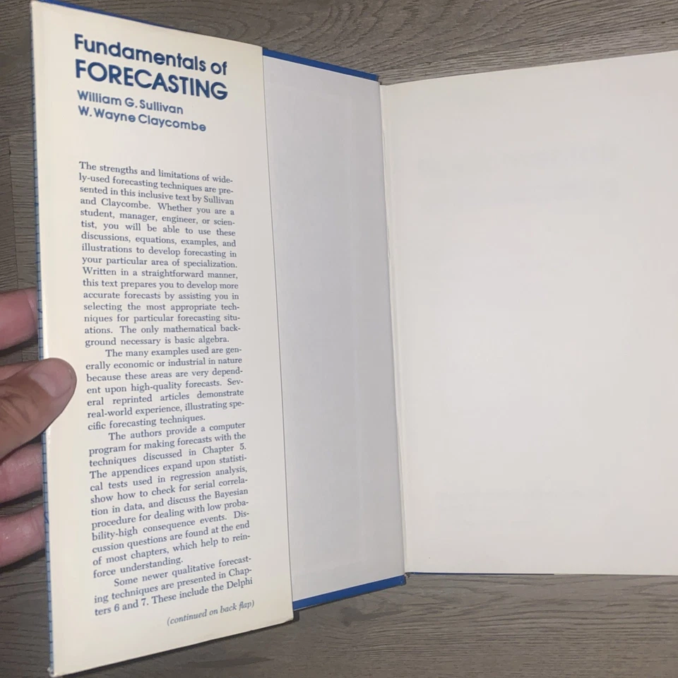 VINTAGE 1977 Fundamentals of Forecasting by William G. Sullivan HC DJ Book - Image 4 of 4