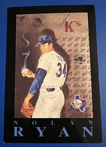 Post marked 1992 Barry Colla K’s Postcard Nolan Ryan Texas Rangers pro vision