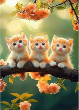 Cat Diamond Art Kits for Adults, 5D Full Drill Diamond Painting Kits for Adults