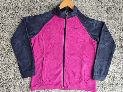 Columbia Mädchen Fleecejacke Full Zip rosa dunkelblau Jugend XL 18/20 weich warm