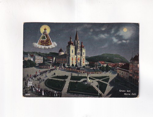 3388) GRUSS aus MARIA ZELL - Prozession vor Kirche im Mondschein 1914