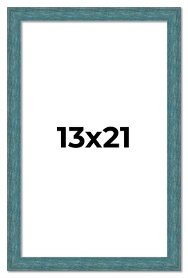 13x21 Frame Blue Rustic Barnwood Solid Wood Picture Frame Width 1.25 Inches | In