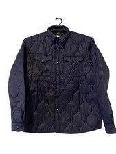 NUOVO Polo Ralph Lauren Uomo Trapuntato Camicia Giacca Navy Nylon Snap Large