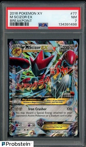 2016 Pokemon XY Breakpoint #77 M Scizor EX PSA 7 NM