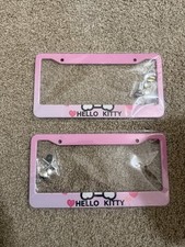 Hello Kitty License Plate Frame Sanrio Cartoon Design New Unopened Set Of 2 New Hello Kitty License Plate Frame Sanrio Cartoon Design New Unopened Set Of 2 New