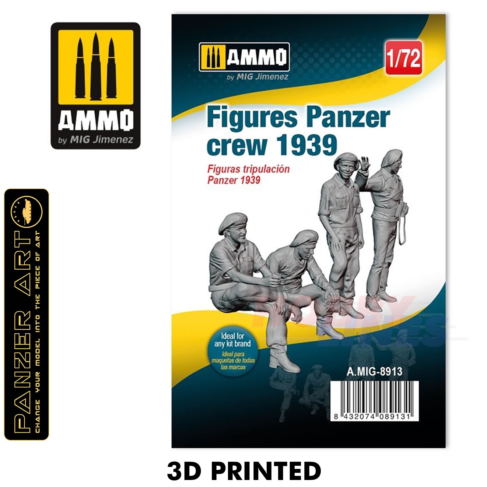 3D PRINTED Figures Panzer Crew 1939 1:72 Ammo by Mig Jimenez MIG8913
