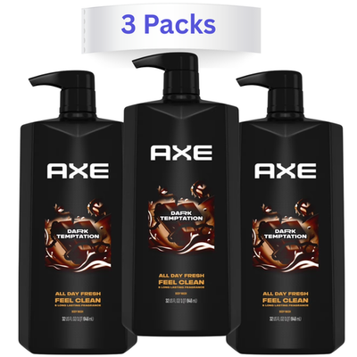 #ad Axe Dark Temptation Refreshing Long Lasting Body Wash Dark Chocolate 3 Pack $19.99