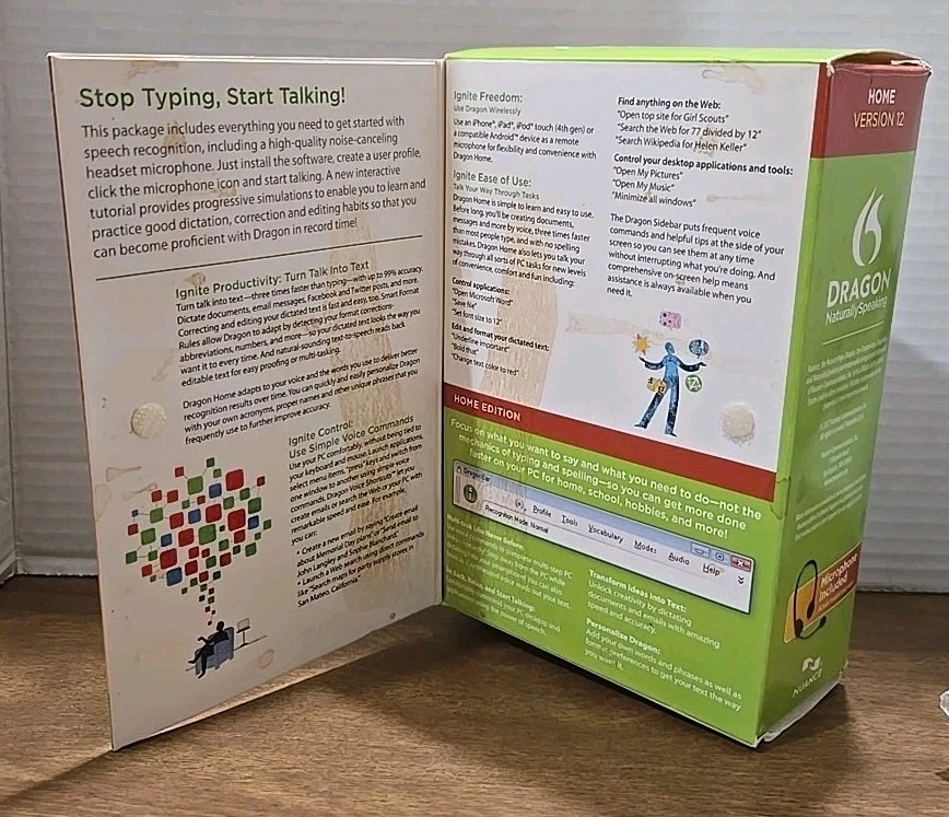 Dragon Naturally Speaking Open Box NewHome Edition Speech Recognition Version 12 - Image 3 of 4