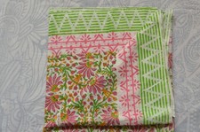 NO TARRIF CHARGES 100 ZK 164 Hand Block Floral Print 100 Cotton 4 Yard Fabric
