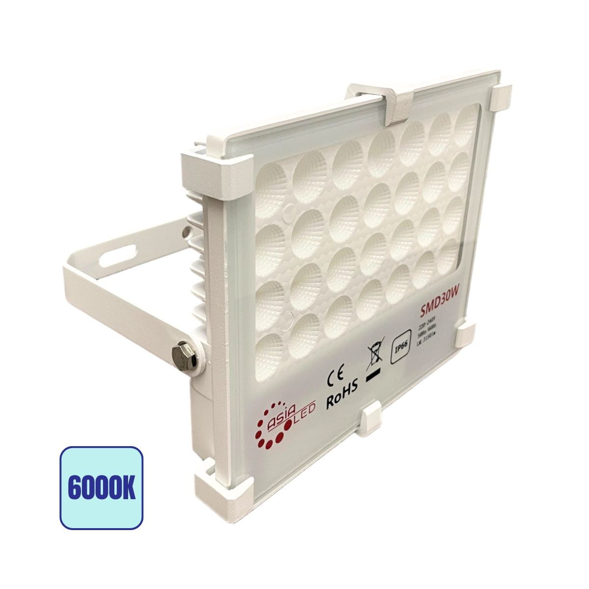 Faro LED Bianco Slim 30W IP66 Esterno - Luce Fredda 6000K