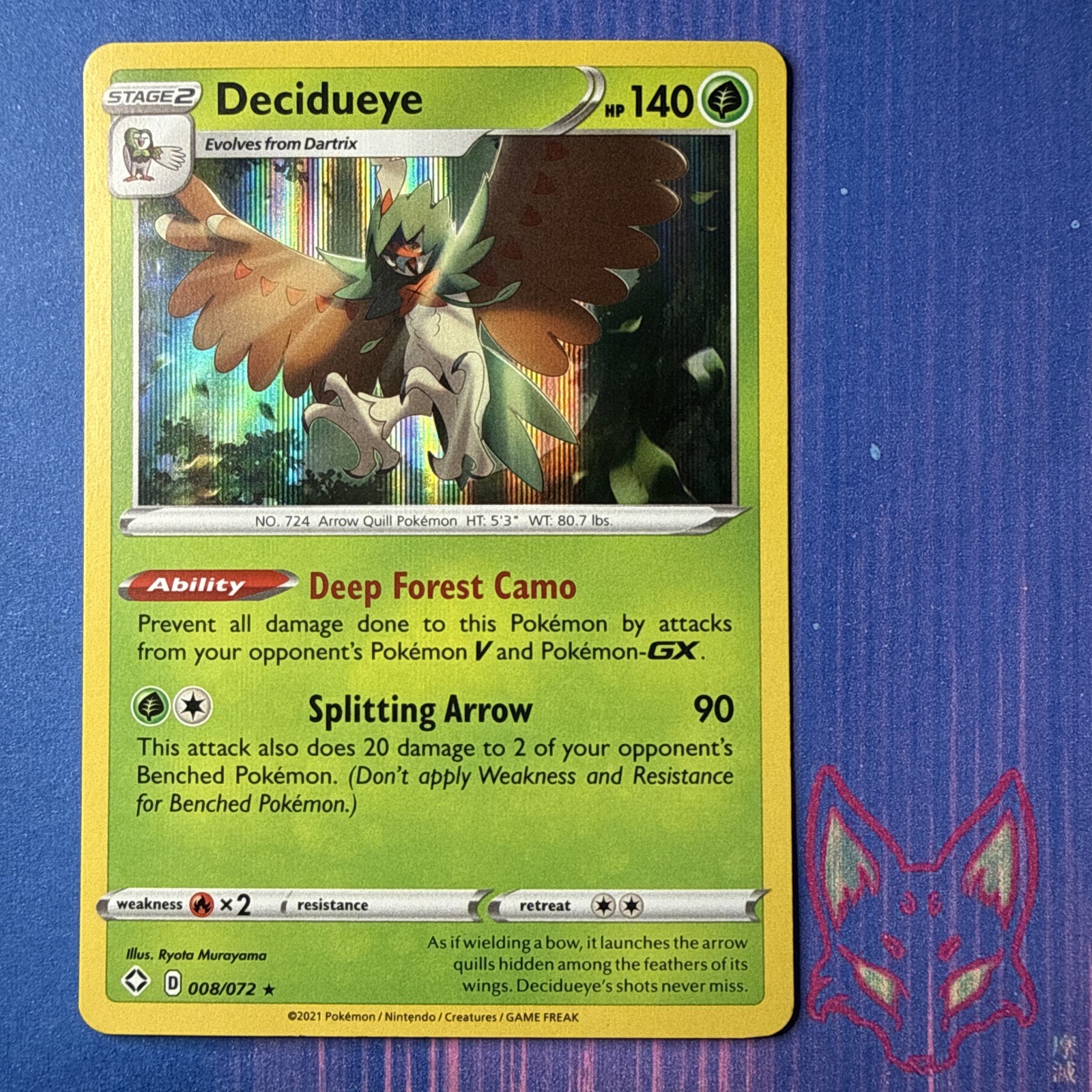 Shining Fates - NM - Decidueye 008/072 Holo English (US Seller