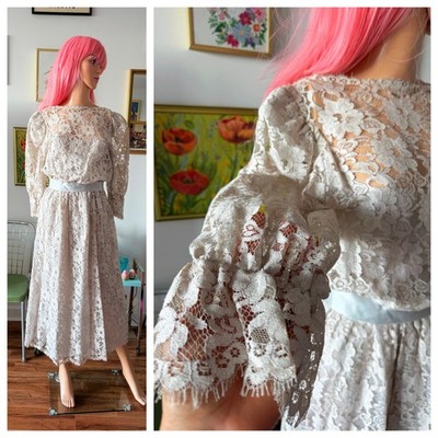 floral lace belted dress Women's Petite Floral Lace Print Belted Midi Dress, Pink