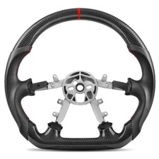 Real Carbon Fiber Steering Wheel for Chevy Real Carbon Fiber Red Stripe