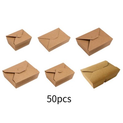 50 Stück Lebensmittelverpackungen aus Kraftpapier, Einwegschalen,