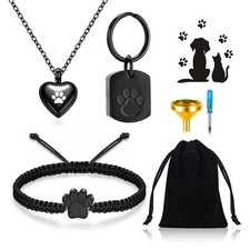 3 Pcs Pet Cremation Jewelry Urn Necklaces Bracelet Keychain for Ashes for Wom...