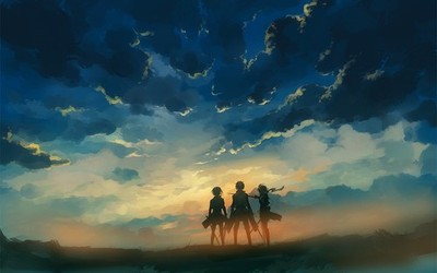 Anime shingeki no kyojin sky dark standing clouds Custom Gaming Mat Desk