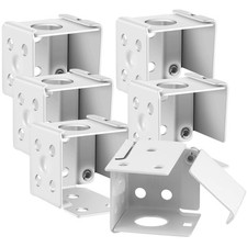 Hotop 6-Piece White Low Profile Box Mounting Brackets for 1 x 1 Inch,