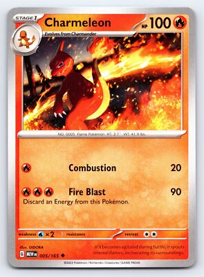 Charmeleon 005/165 Uncommon Scarlet & Violet 151 Pokemon Card - NM