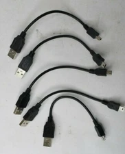 6" USB 2.0 Certified 480Mbps Type A Male to Mini-B/5-Pin Male Cable - 5pcs
