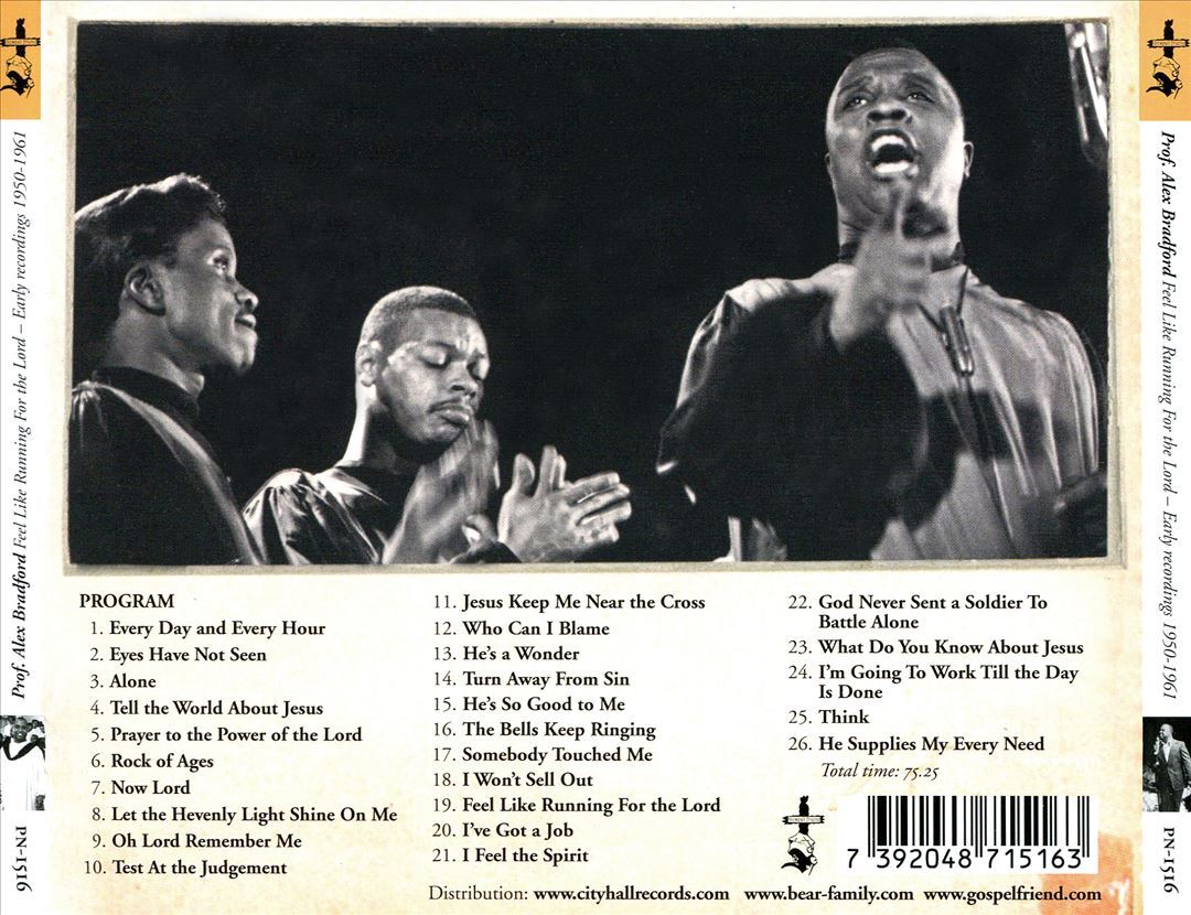 ALEX BRADFORD FEEL LIKE RUNNING FOR THE LORD NEW CD