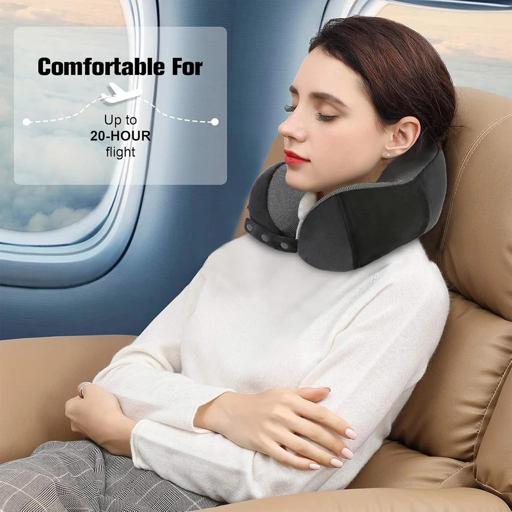 Travel Pillow for Airplane, Neck Pillow for Travel, Memory Foam Travel Neck Pill
