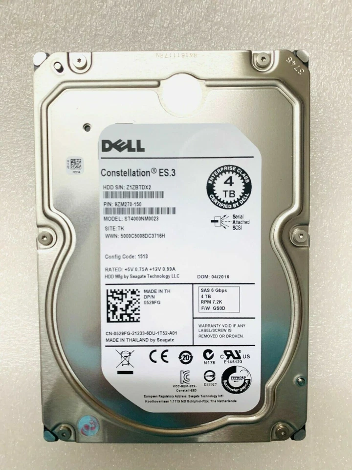 NEW Dell 529FG ST4000NM0023 4TB 7.2K 6G 128MB Cache 3.5" SAS HDD Hard Drive - Image 3 of 4