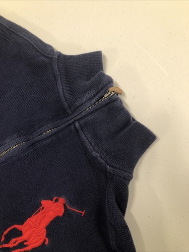 Children POLO Ralph Lauren Navy Blue 1/4 Zip Big Pony Pullover Sz Small (8) - Picture 3 of 7