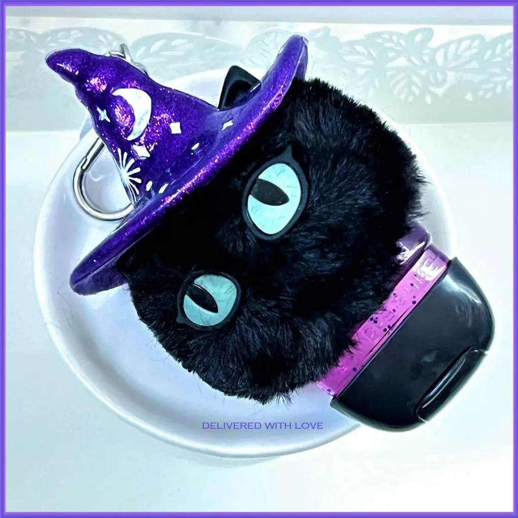 Bath & Body Works Black Cat Cosmetic Mini Backpack Bag Straps Halloween