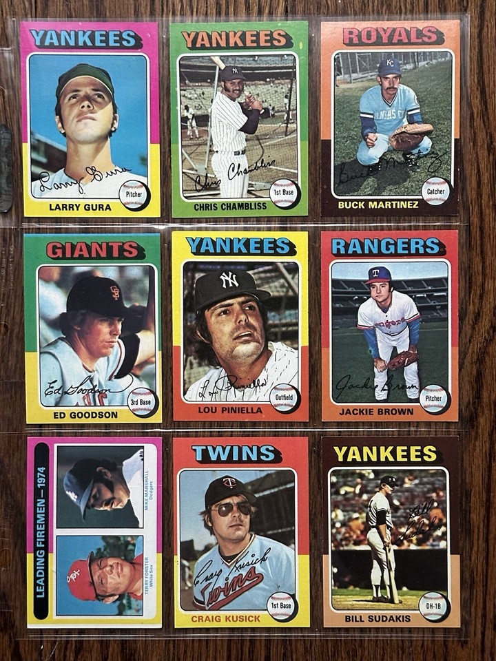 Lot of 54 Different 1975 Topps Baseball Cards Starter Set EXMTNM eBay